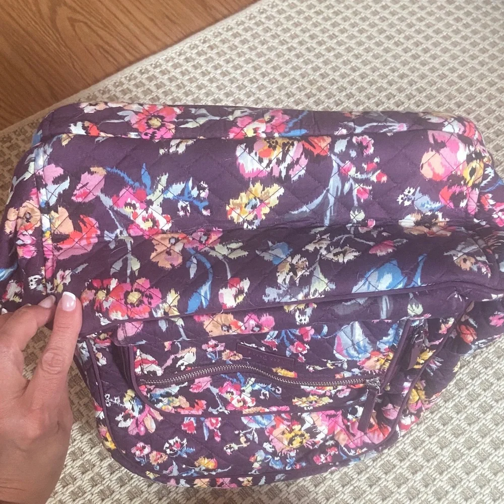 Vera Bradley Quilted Floral Backpack in Purple with Multicolor Flowers - Picture 8 of 9